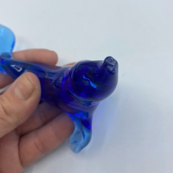 COPY - Vintage Glass seal sealion dolphin figurine in cobalt blue - Picture 3 of 5